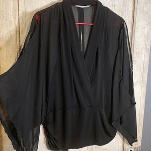 Sheer black blouse